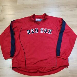 Boston Red Sox Jacket Mens XL Red MLB‎ Baseball Majestic Pullover Cool Base